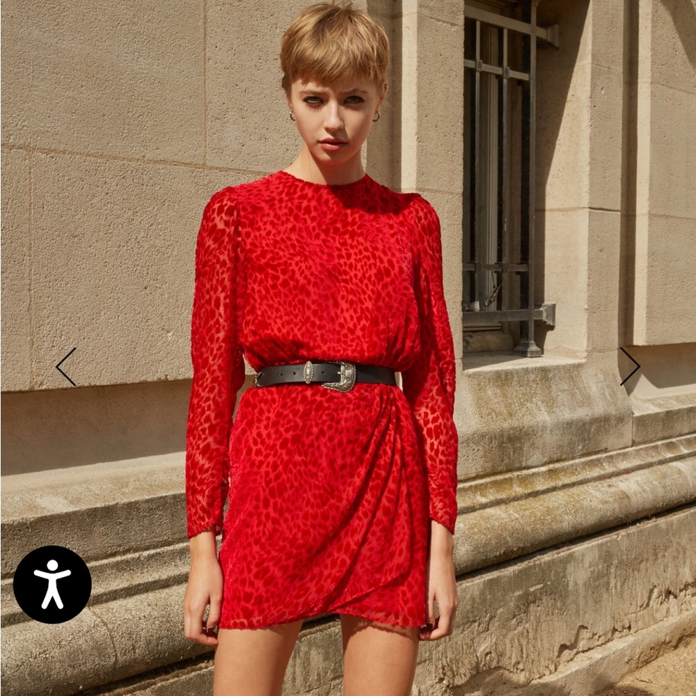 The Kooples Red Puff Sleeve Dress